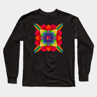 Psychedelic Rainbow Flower Long Sleeve T-Shirt